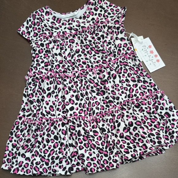 PIPPA & JULIE Pink and Black Leopard Print Dress New 3T - Picture 1 of 7